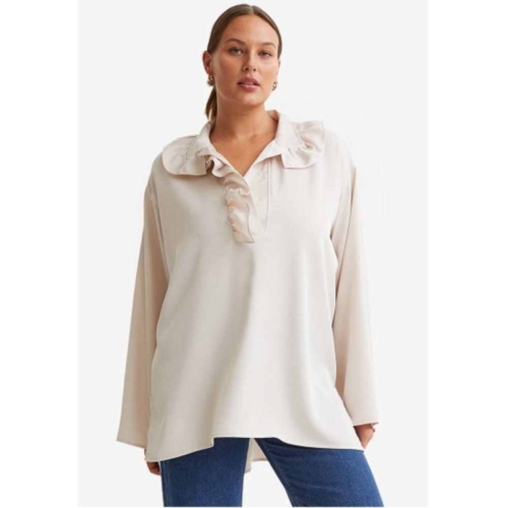 H&M Flounce-Collared Blouse 